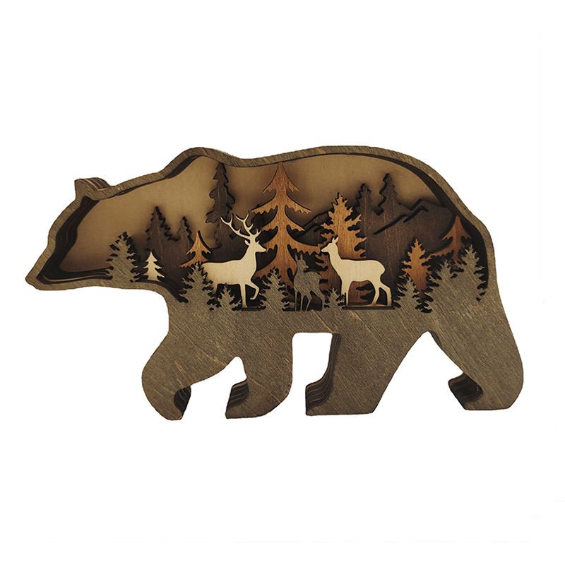 Ha2d574eb859f462bb7633d966facb4beO 3D Wooden Animal Decor - Image 1