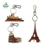 Wood Keychain City Charms